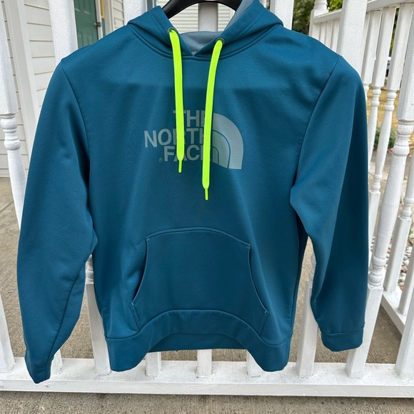 The North Face Teal Hoodie with Neon Highlights Men’s Size M - Picture 1 of 11